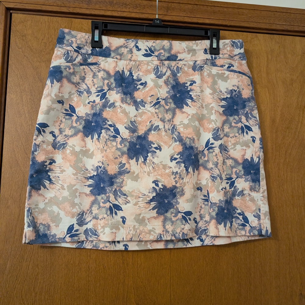 Croft & Barrow Blue and White Mini Pencil Skirt